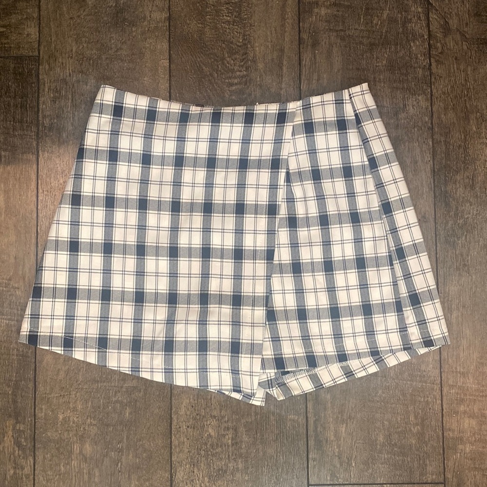 plaid skort